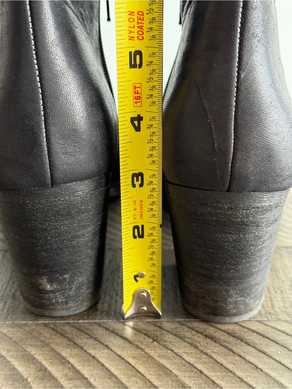 Gianni Bini Leather Ankle Boots Womens Black Block Heel Ankle Booties Size 10